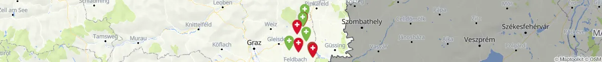 Kartenansicht für Apotheken-Notdienste in der Nähe von Burgau (Hartberg-Fürstenfeld, Steiermark)